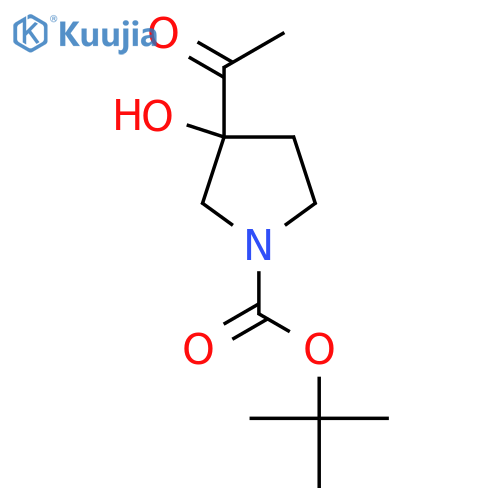 Tert-butyl 3-acetyl-3-hydroxypyrrolidine-1-carboxylate structure