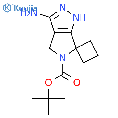 tert-butyl 3'-amino-4',5'-dihydro-1'H-spirocyclobutane-1,6'-pyrrolo3,4-cpyrazole-5'-carboxylate structure