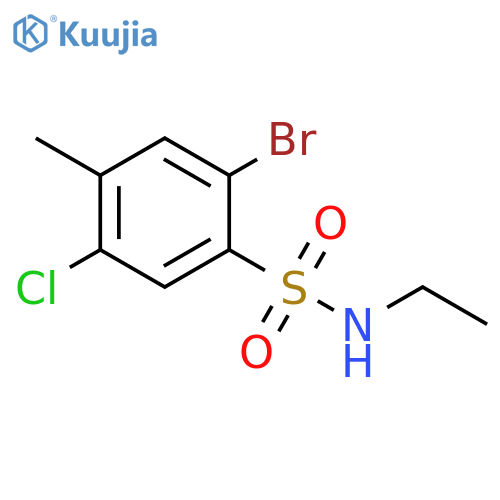 2-bromo-5-chloro-N-ethyl-4-methylbenzene-1-sulfonamide structure