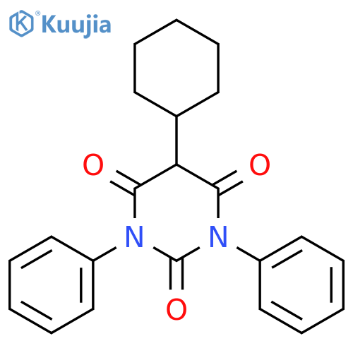 2,4,6(1H,3H,5H)-Pyrimidinetrione,5-cyclohexyl-1,3-diphenyl- structure
