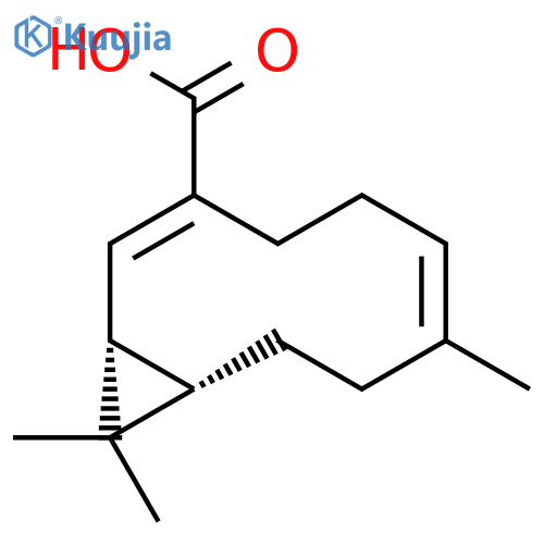 (1R,6Z,10S)-7,11,11-Trimethylbicyclo[8.1.0]undeca-2,6-diene-3-carboxylic acid structure