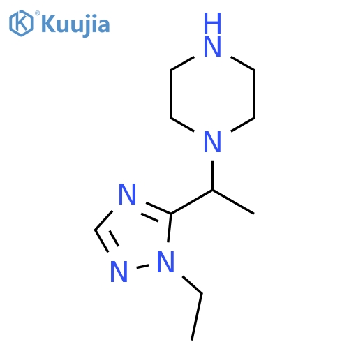 1-1-(1-ethyl-1H-1,2,4-triazol-5-yl)ethylpiperazine structure
