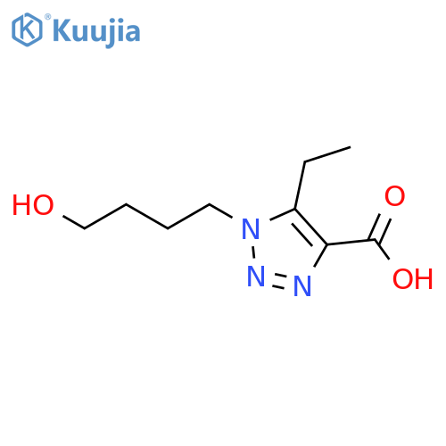 5-ethyl-1-(4-hydroxybutyl)-1H-1,2,3-triazole-4-carboxylic acid structure
