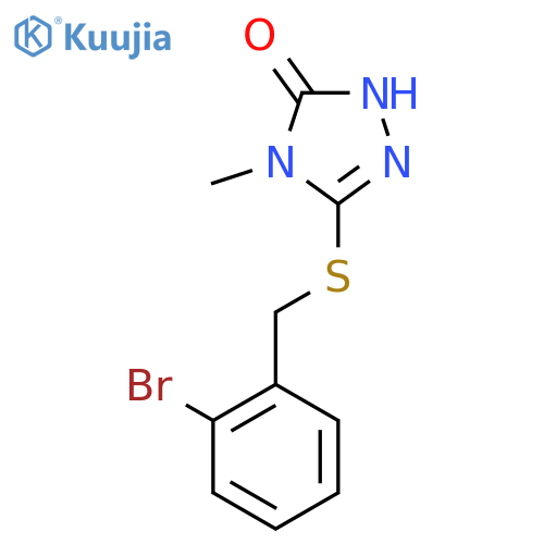 3-{[(2-bromophenyl)methyl]sulfanyl}-4-methyl-4,5-dihydro-1H-1,2,4-triazol-5-one structure