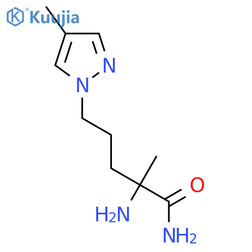 2-amino-2-methyl-5-(4-methyl-1H-pyrazol-1-yl)pentanamide structure