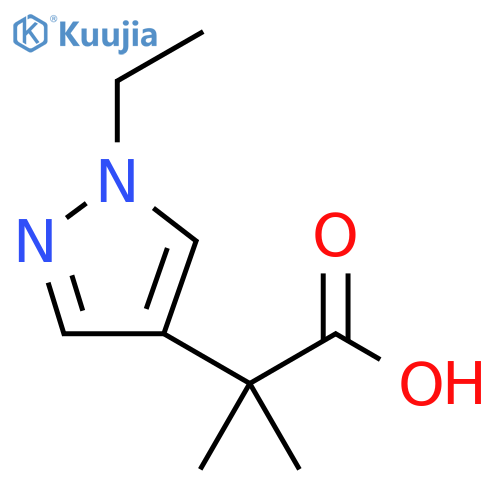 2-(1-ethyl-1H-pyrazol-4-yl)-2-methylpropanoic acid structure