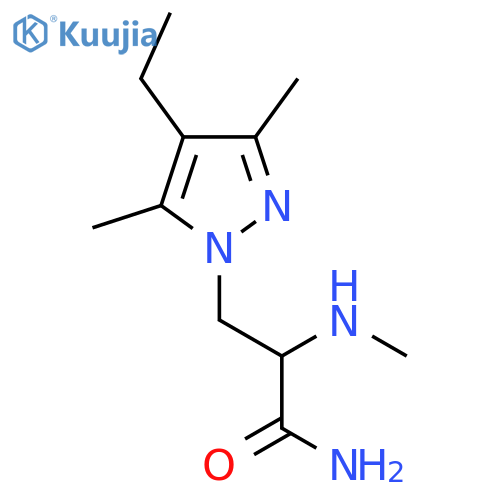 3-(4-ethyl-3,5-dimethyl-1H-pyrazol-1-yl)-2-(methylamino)propanamide structure