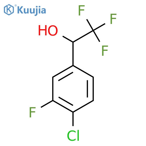 1-(4-chloro-3-fluorophenyl)-2,2,2-trifluoroethan-1-ol structure