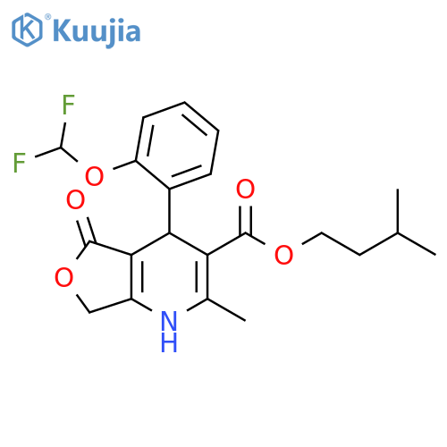 Furo[3,4-b]pyridine-3-carboxylicacid, 4-[2-(difluoromethoxy)phenyl]-1,4,5,7-tetrahydro-2-methyl-5-oxo-,3-methylbutyl ester structure