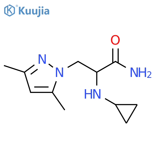 2-(cyclopropylamino)-3-(3,5-dimethyl-1H-pyrazol-1-yl)propanamide structure