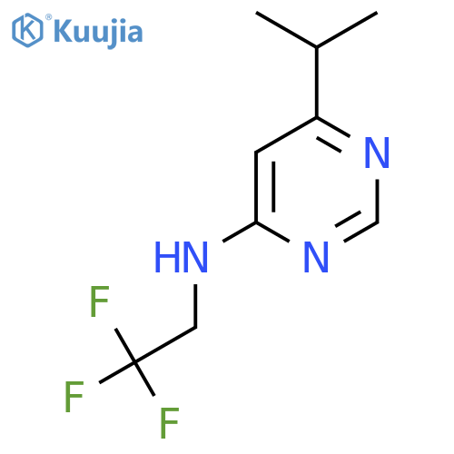 6-(Propan-2-yl)-N-(2,2,2-trifluoroethyl)pyrimidin-4-amine structure