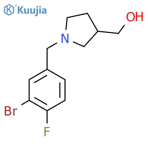 {1-[(3-Bromo-4-fluorophenyl)methyl]pyrrolidin-3-yl}methanol structure
