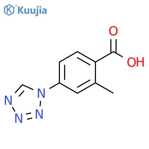 2-methyl-4-(1H-1,2,3,4-tetrazol-1-yl)benzoic acid structure