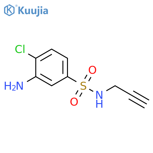 3-amino-4-chloro-N-(prop-2-yn-1-yl)benzene-1-sulfonamide structure