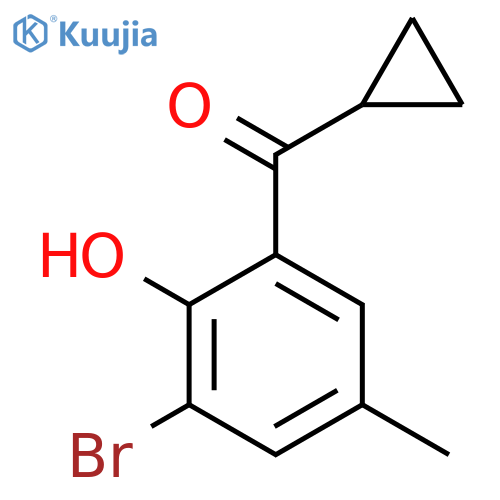 2-Bromo-6-cyclopropanecarbonyl-4-methylphenol structure