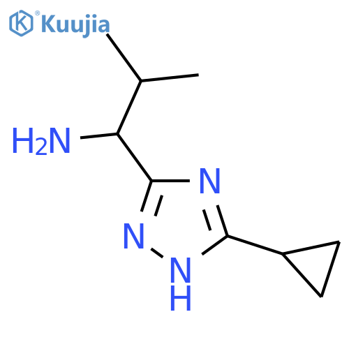 1-(3-Cyclopropyl-1H-1,2,4-triazol-5-yl)-2-methylpropan-1-amine structure