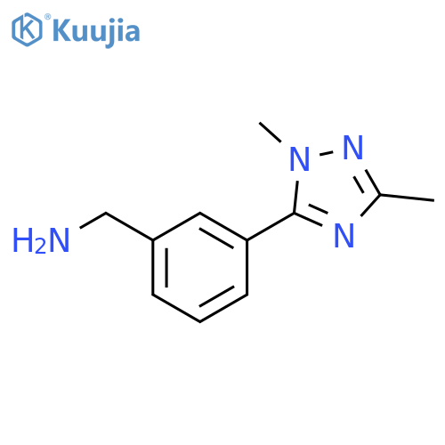 3-(dimethyl-1H-1,2,4-triazol-5-yl)phenylmethanamine structure