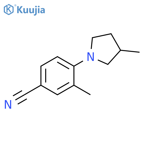 3-methyl-4-(3-methylpyrrolidin-1-yl)benzonitrile structure