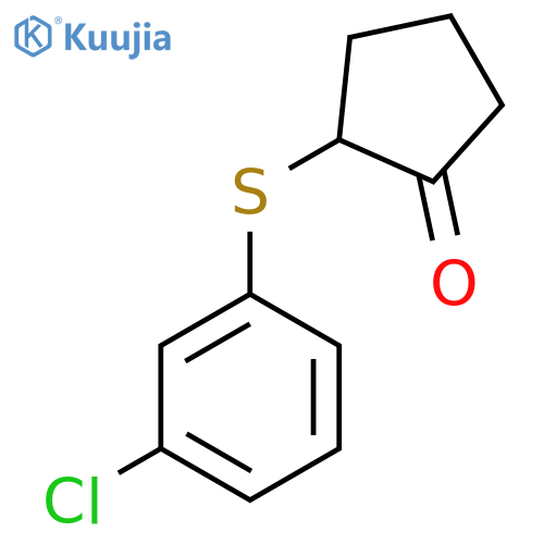 2-[(3-Chlorophenyl)sulfanyl]cyclopentan-1-one structure