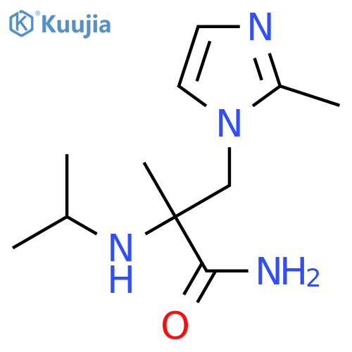 2-methyl-3-(2-methyl-1H-imidazol-1-yl)-2-(propan-2-yl)aminopropanamide structure