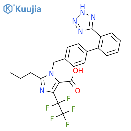 1H-Imidazole-5-carboxylicacid,4-(1,1,2,2,2-pentafluoroethyl)-2-propyl-1-[[2'-(2H-tetrazol-5-yl)[1,1'-biphenyl]-4-yl]methyl]- structure