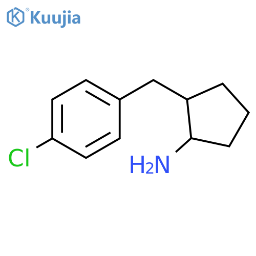 2-(4-chlorophenyl)methylcyclopentan-1-amine structure