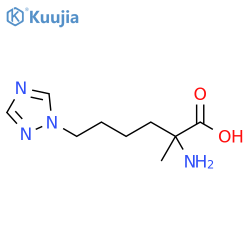 2-amino-2-methyl-6-(1H-1,2,4-triazol-1-yl)hexanoic acid structure