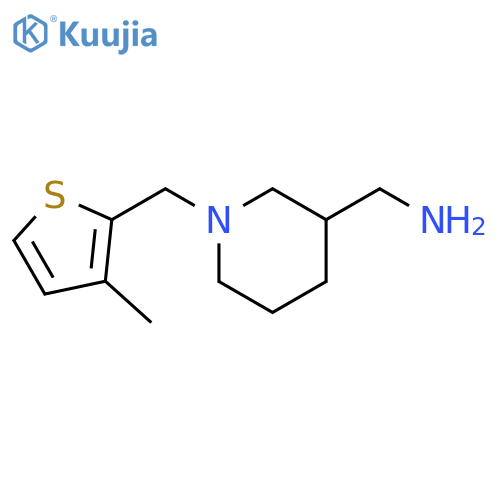 {1-[(3-methylthiophen-2-yl)methyl]piperidin-3-yl}methanamine structure