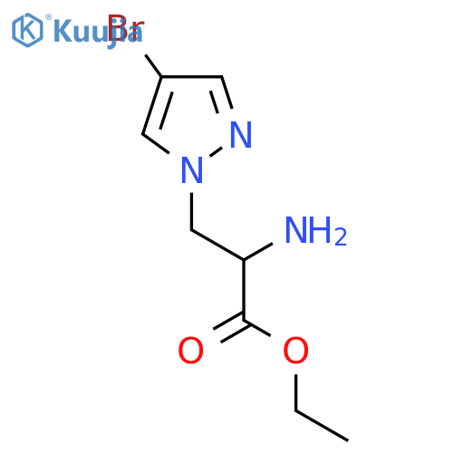 ethyl 2-amino-3-(4-bromo-1H-pyrazol-1-yl)propanoate structure