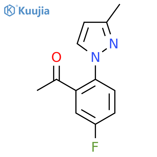 1-5-fluoro-2-(3-methyl-1H-pyrazol-1-yl)phenylethan-1-one structure