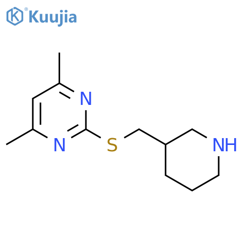 4,6-dimethyl-2-{[(piperidin-3-yl)methyl]sulfanyl}pyrimidine structure