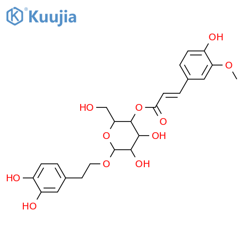 β-D-Glucopyranoside, 2-(3,4-dihydroxyphenyl)ethyl, 4-[(2E)-3-(4-hydroxy-3-methoxyphenyl)-2-propenoate] structure