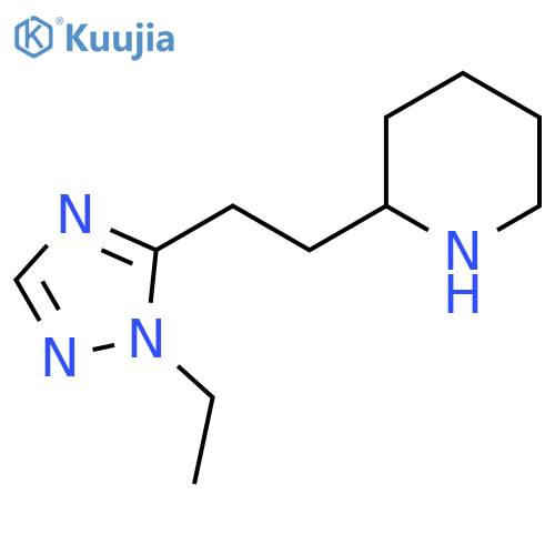 2-2-(1-ethyl-1H-1,2,4-triazol-5-yl)ethylpiperidine structure