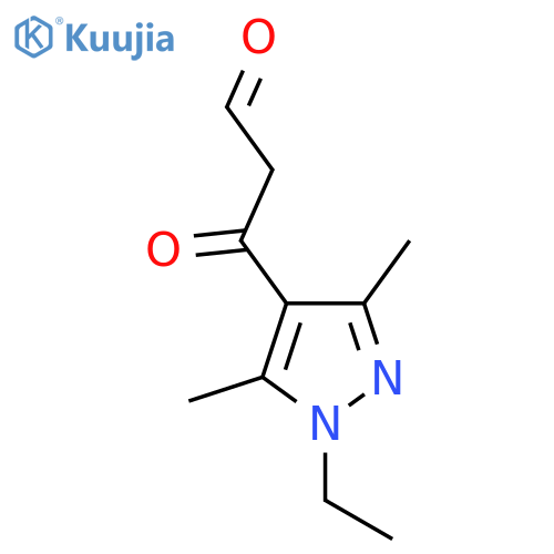 3-(1-ethyl-3,5-dimethyl-1H-pyrazol-4-yl)-3-oxopropanal structure