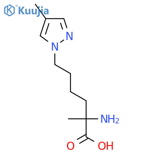 2-amino-2-methyl-6-(4-methyl-1H-pyrazol-1-yl)hexanoic acid structure