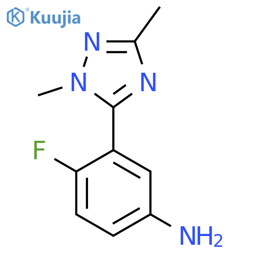 3-(dimethyl-1H-1,2,4-triazol-5-yl)-4-fluoroaniline structure