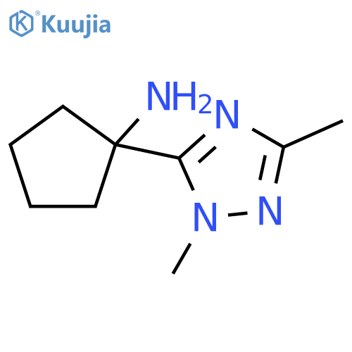 1-(dimethyl-1H-1,2,4-triazol-5-yl)cyclopentan-1-amine structure
