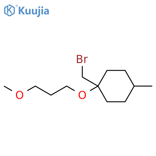 1-(bromomethyl)-1-(3-methoxypropoxy)-4-methylcyclohexane structure