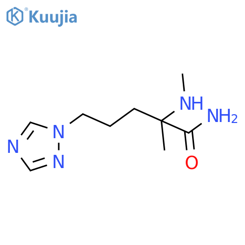 2-methyl-2-(methylamino)-5-(1H-1,2,4-triazol-1-yl)pentanamide structure