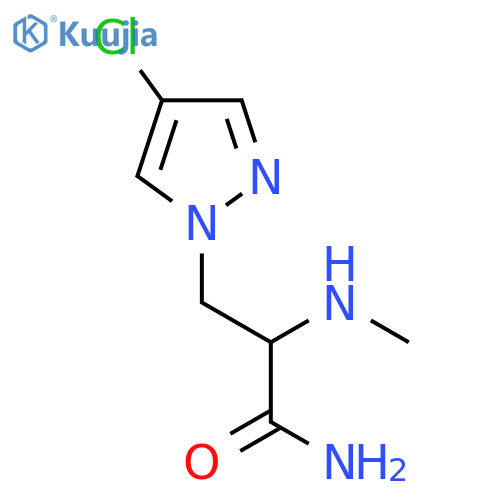 3-(4-chloro-1H-pyrazol-1-yl)-2-(methylamino)propanamide structure