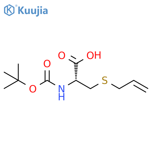 (2R)-3-allylsulfanyl-2-(tert-butoxycarbonylamino)propanoic acid structure