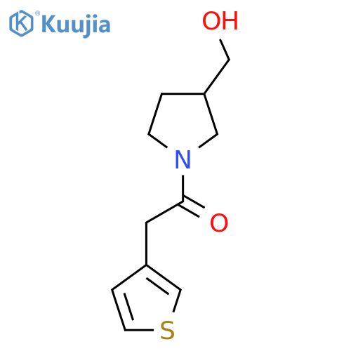 1-[3-(hydroxymethyl)pyrrolidin-1-yl]-2-(thiophen-3-yl)ethan-1-one structure