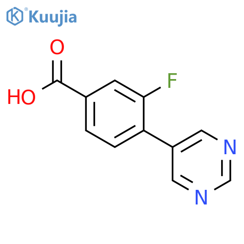 Benzoic acid, 3-fluoro-4-(5-pyrimidinyl)- structure