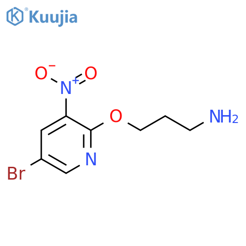 3-(5-bromo-3-nitropyridin-2-yl)oxypropan-1-amine structure
