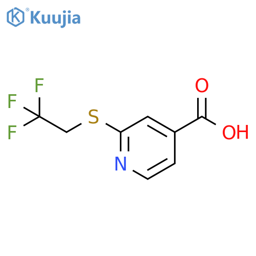 2-(2,2,2-trifluoroethyl)sulfanylpyridine-4-carboxylic acid structure