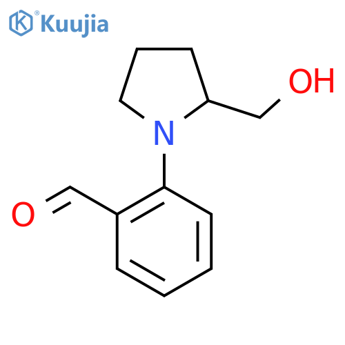 2-[2-(Hydroxymethyl)pyrrolidin-1-yl]benzaldehyde structure