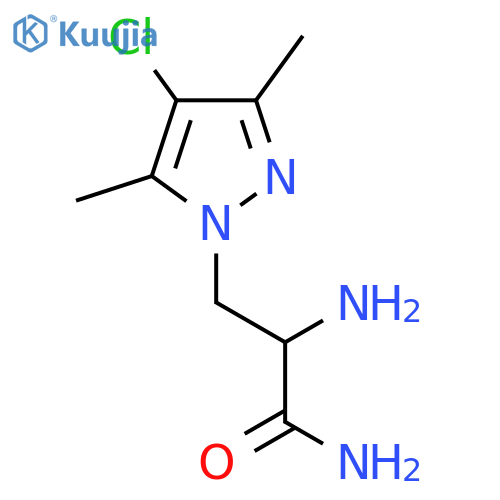 2-Amino-3-(4-chloro-3,5-dimethyl-1h-pyrazol-1-yl)propanamide structure
