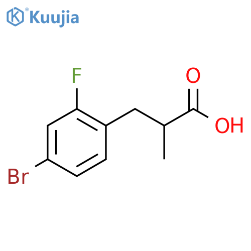 3-(4-bromo-2-fluorophenyl)-2-methylpropanoic acid structure