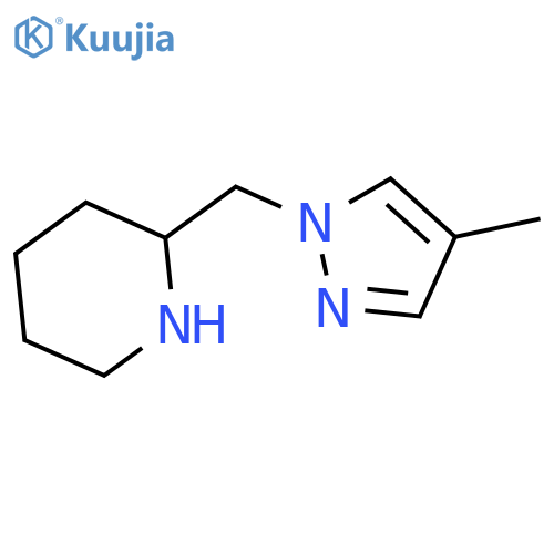 2-[(4-methyl-1H-pyrazol-1-yl)methyl]piperidine structure