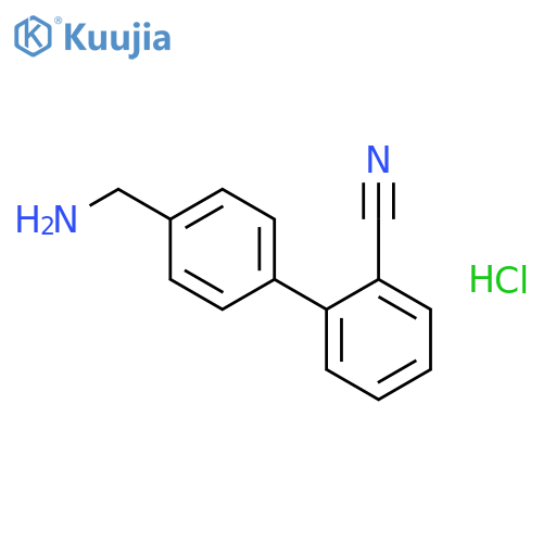 [1,1'-Biphenyl]-2-carbonitrile,4'-(aminomethyl)-, hydrochloride (1:1) structure